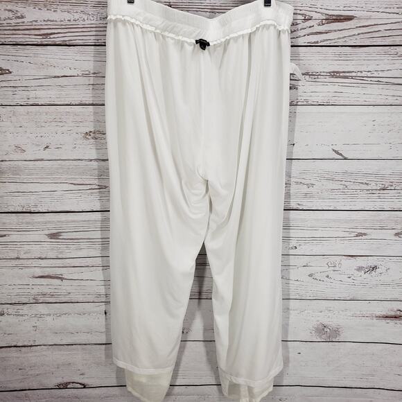 New Directions Curvy Women's White Lace Trim Flowy Pants Size 3X - Picture 6 of 11